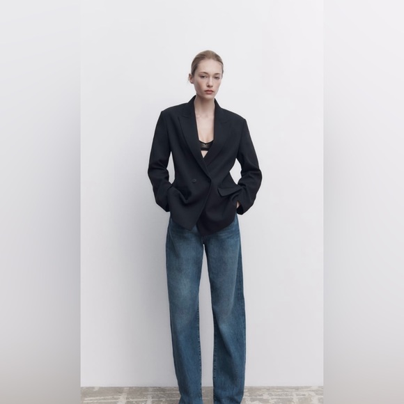 Zara Oversized double Breasted Jacket - black - Picture 4 of 5